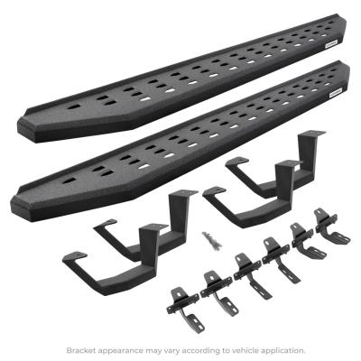 RB20 Running Boards W/Brackets, 2 Pairs Drop Steps Text Blk 2024-2026 Toyota Tacoma Go Rhino