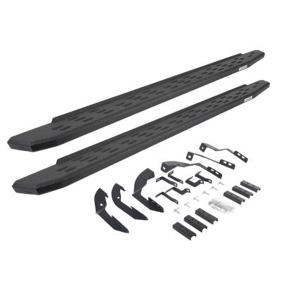 RB30 Running Boards with Mounting Bracket Kit Protective Bedliner Coating 2015-2018 Silverado/Sierra 2500 HD/3500 HD Go Rhino