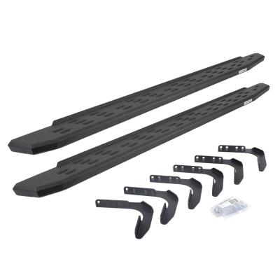 RB30 Running Boards with Mounting Bracket Kit Protective Bedliner Coating 1999-2016 Ford F-250/F-350 Extended Cab Go Rhino