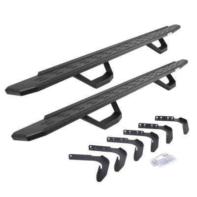 RB30 Running Boards with Mounting Brackets & 2 Pairs of Drops Steps Kit Protective Bedliner Coating 1999-2016 Ford F-250/F-350 Go Rhino