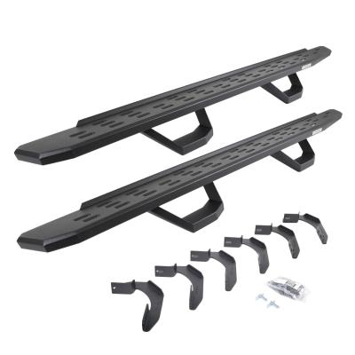 RB30 Running Boards with Mounting Brackets & 2 Pairs of Drops Steps Kit Textured Black 2005-2026 Nissan Frontier Go Rhino