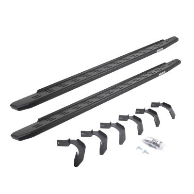 RB30 Running Boards with Mounting Bracket Kit Textured Black 2005-2026 Nissan Frontier Go Rhino