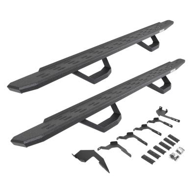RB30 Running Boards with Mounting Brackets & 2 Pairs of Drops Steps Kit Protective Bedliner Coating 2019-2026 Ford Ranger Go Rhino