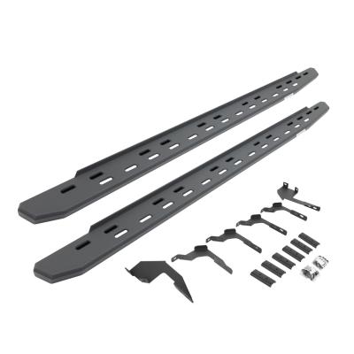 RB30 Slim Line Running Boards with Mounting Bracket Kit Textured Black 2019-2026 Ford Ranger Go Rhino