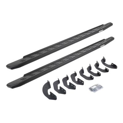 RB30 Running Boards with Mounting Bracket Kit Textured Black 2007-2021 Toyota Tundra Extended Cab Go Rhino