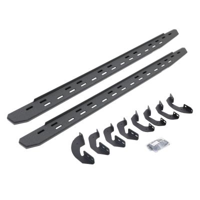 RB30 Slim Line Running Boards with Mounting Bracket Kit Protective Bedliner Coating 2007-2021 Toyota Tundra Extended Cab Go Rhino