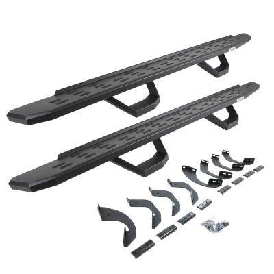 RB30 Running Boards with Mounting Brackets & 2 Pairs of Drops Steps Kit Textured Black 2022-2026 Toyota Tundra Go Rhino