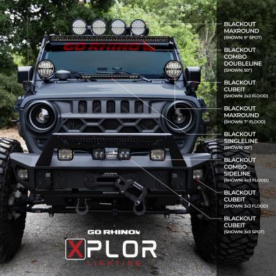 Go Rhino Blackout Series Lights 39.5 Inch Single Row LED Light Bar Black Go Rhino