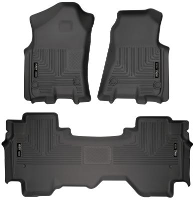 Weatherbeater Front & 2nd Seat Floor Liners For 2019-2024 RAM 1500 Extended Cab Husky Liners