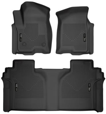 Weatherbeater Front & 2nd Seat Floor Liners For 2019-2026 Silverado/Sierra 1500/2500 HD/3500 HD 3 Piece Crew Cab Husky Liners