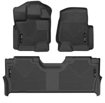 Weatherbeater Front & 2nd Seat Floor Liners For 2017-2024 F-250/F-350/F-450 Super Duty Husky Liners