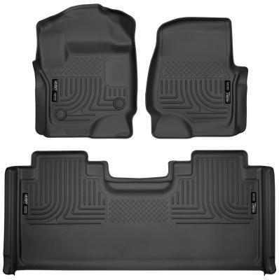 Weatherbeater Front & 2nd Seat Floor Liners For 2017-2024 F-250/F-350 Super Duty Husky Liners
