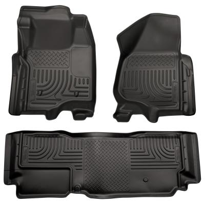 Weatherbeater Front & 2nd Seat Floor Liners (Footwell Coverage) For 2011-2012 F-250/F-350 Super Duty Husky Liners