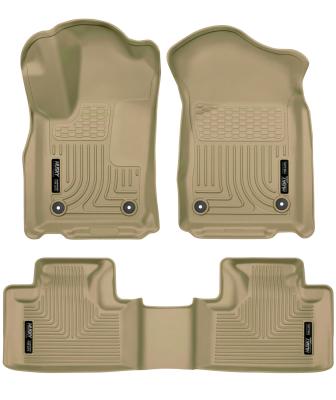Weatherbeater Front & 2nd Seat Floor Liners For 2016-2022 Jeep Grand Cherokee 2016-2026 Dodge Durango Tan Husky Liners