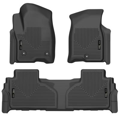 Weatherbeater Front & 2nd Seat Floor Liners (Footwell Coverage) For 2021-2025 Escalade ESV, Suburban, Tahoe, Yukon XL Husky Liners