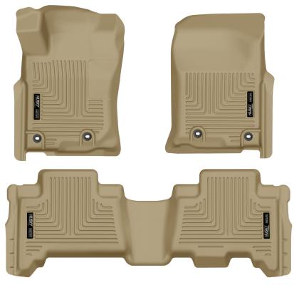 Weatherbeater Front & 2nd Seat Floor Liners For 2013-2024 4Runner/GX460 Tan Husky Liners