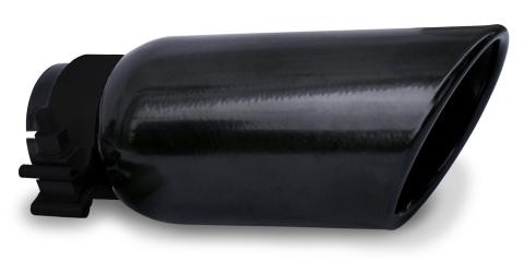 Black Powder Coated Stainless Steel Exhaust Tip 6 Inch Inlet Size: 2 1/4 Inch Outlet Size: 3.0 Inch Textured Black Go Rhino