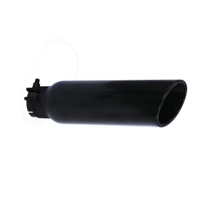 Black Powder Coated Stainless Steel Exhaust Tip 14 Inch Inlet Size: 2 1/2 Inch Outlet Size: 4.0 Inch Textured Black Go Rhino