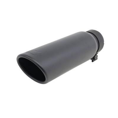Black Powder Coated Stainless Steel Exhaust Tip 14 Inch Inlet Size: 3.0 Inch Outlet Size: 4.0 Inch Textured Black Go Rhino