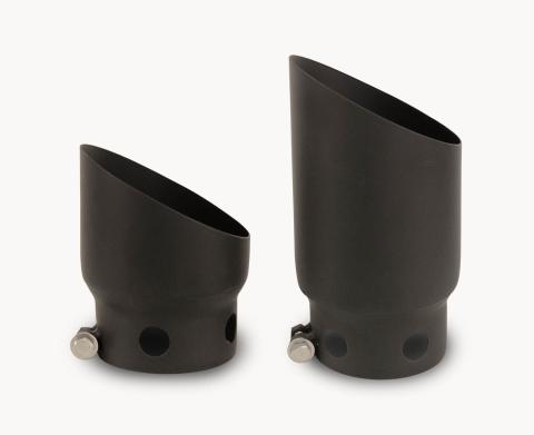 Black Powder Coated Stainless Steel Dual Exhaust Tips 2008-2016 Ford F-250/F-350 Go Rhino