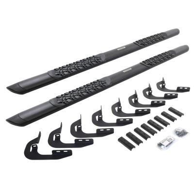 V3 Series Aluminum 5 Inch Elipse Side Steps with Mounting Brackets Textured Black 2014-2018 Silverado/Sierra 1500 2015-2018 Silverado/Sierra 2500 HD/3500 HD Extended Cab Go Rhino