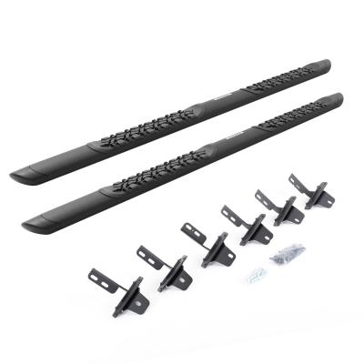 V3 Series Aluminum 5 Inch Elipse Side Steps with Mounting Brackets Textured Black 2021-2025 Ford Bronco 4 Door Go Rhino