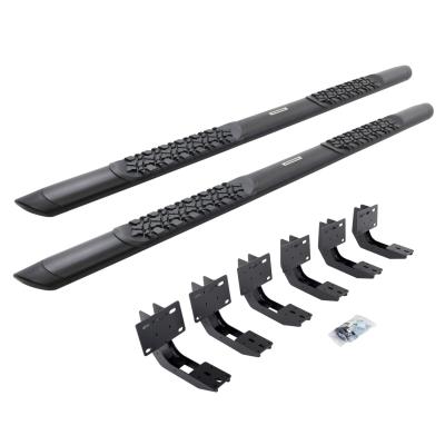 V3 Series Aluminum 5 Inch Elipse Side Steps with Mounting Brackets Textured Black 2019-2026 Ram 1500 Crew Cab Go Rhino