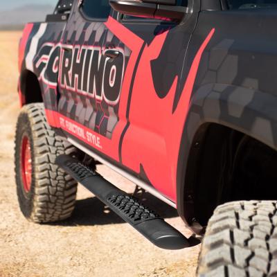 V3 Series Aluminum 5 Inch Elipse Side Steps with Mounting Brackets Textured Black 2007-2021 Toyota Tundra Extended Cab Go Rhino