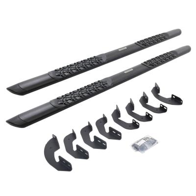 V3 Series Aluminum 5 Inch Elipse Side Steps with Mounting Brackets Textured Black 2007-2021 Toyota Tundra Crew Cab Go Rhino