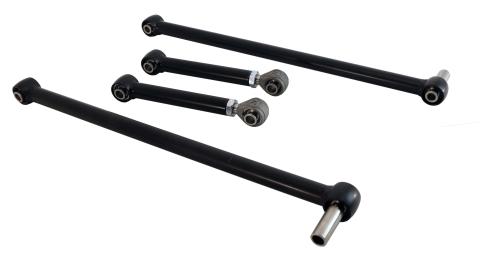 Replacement 4-Link Bar Kit W/ R-Joints For Universal Parallel 4-Link Single Adjustable Upper Bars Lower Bars Panhard Bar And R-Joint Spacers Powder Coated Satin Black Ridetech