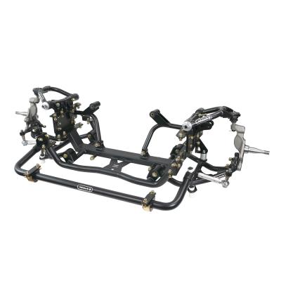 Front Suspension System For 1965-1979 F-100 2WD Cross Member Frame Brackets Upper And Lower Arms Pin Spindles Tie Rods And Sway Bar For Use W/ Shockwaves Or Coil-Overs And 79-93 Mustang Rack And Pinion Sold Separately Ridetech