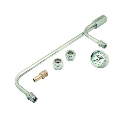 Fuel Line Kit with Gauge & Fittings Chrome Fits Holley 4150 style Carburetors with 9-5/16 Inch Centers Mr Gasket