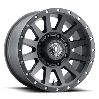Compression HD 18 X 9 / 8 X 180 12MM Offset 5.5 Inch Backspace Satin Black, ICON Alloys