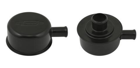 Valve Cover Breather Push-on style with breather tube flat black Mr Gasket
