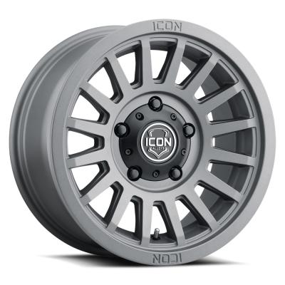 Recon Six 17 X 8.5 / 5 X 5.5 0MM Offset 4.75 Inch Back Space Charcoal, ICON Alloys