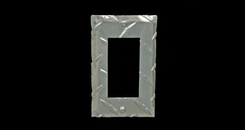 RaceMates Single Rocker (GFI) Light Switch Wall Plate Cover / 10 Pack / Diamond Tread Aluminum / Owens Products
