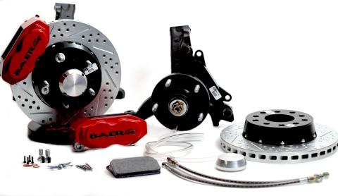 S4 Brake System Front 78-88 GM G-Body Vehicles 82-04 GM S10/S15 Pickups 2WD And 83-97 GM S10/S15 Blazer/Jimmy 2WD (Comes Assembled On Stock Height Spindles) Monster Green Baer Brakes