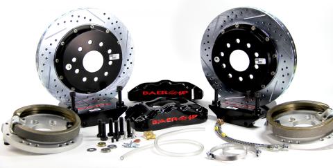 Brake System 14 Inch Rear Pro+ w/Park Brake Black GM 10/12 Bolt W/C Clips Axles BAER Brakes