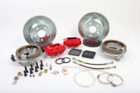 SS4 Brake System Rear 60-87 Chevy/GMC C10 2WD Trucks W/OE Large Pattern 10/12 Bolt C-Clip (Bih) Housing Ends 5 Lug (5X5 Inch BC) Monster Green Baer Brakes