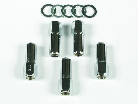 Competition Open End Style Lug Nuts Set Of 5 1/2-20, Overall Length 1-15/16 Inch, Hex Size 13/16 Inch, Shank Diameter .680 Inch, Shank Length 1.00 Inch Mr Gasket