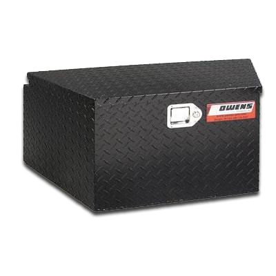 Truck Tool Box Garrison Series Trailer Tongue Cargo / Standard 35 Inch / Diamond Tread Aluminum / Black Powder Coat / Owens Products