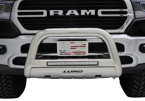 Bull Bar with LED Light Bar 3.5 Inch Oval Polished Stainless Steel 2007-2021 Toyota Tundra Lund