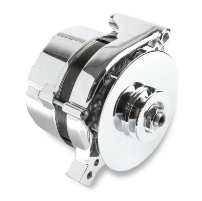 Chrome Alternator-Ford 80 Amp Single Groove V-Belt Pulley Mr Gasket
