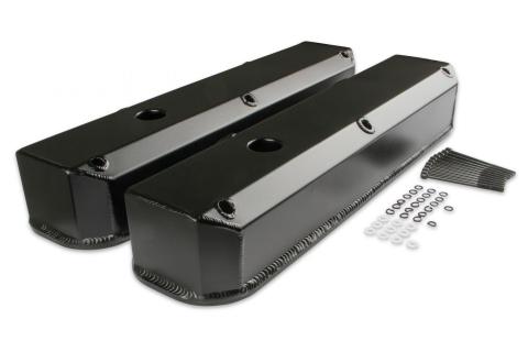 Fabricated Aluminum Valve Covers Black Finish Fits 1964-1991 Chrysler 273-360 Small Block except Magnum Mr Gasket
