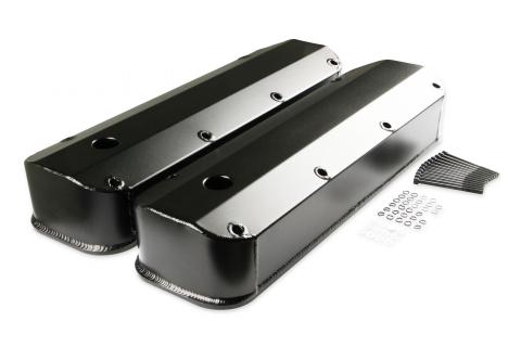 Fabricated Aluminum Valve Covers Black Finish Fits 1968-1997 429/460 Ford Big Block Mr Gasket