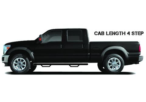 Nerf Step RS Bar Cab Length (2 Steps per Side) 2005-2023 Toyota Tacoma 5 Foot Bed Double Cab Textured Black NFab