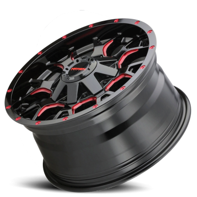 Mayhem Offroad Wheels Warrior 8015 RD 20x10 Prism Red Black -25 Off Set 6 Lug 4.52 BSM 106 Bore Cast Aluminum