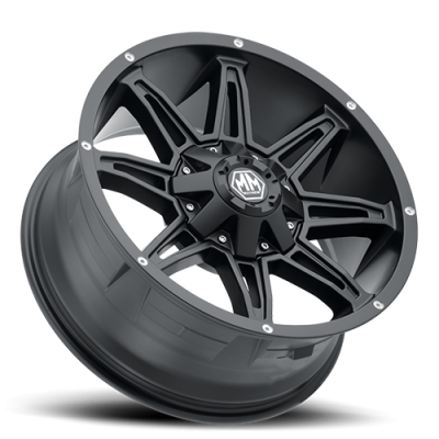 Mayhem Offroad Wheels Rampage 8090 MB 17x9 Black 18 Off Set 8 Lug 5.71 BSM 124.1 Bore Cast Aluminum