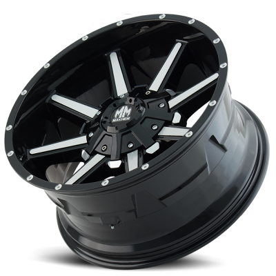 Mayhem Offroad Wheels Arsenal 8104 GB 20x9 Machined Face Gloss Black 18 Off Set 5 Lug 5.71 BSM 110 Bore Cast Aluminum