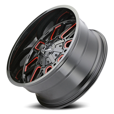Mayhem Offroad Wheels Cogent 8107 RD 20x12 Prism Red Black -51 Off Set 8 Lug 4.49 BSM 130.8 Bore 165.1 Bolt Circle Cast Aluminum